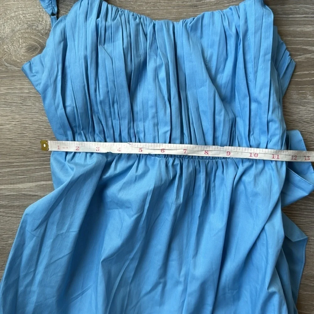 NEW Abercrombie & Fitch poplin bow back ruffle strap maxi dress XS